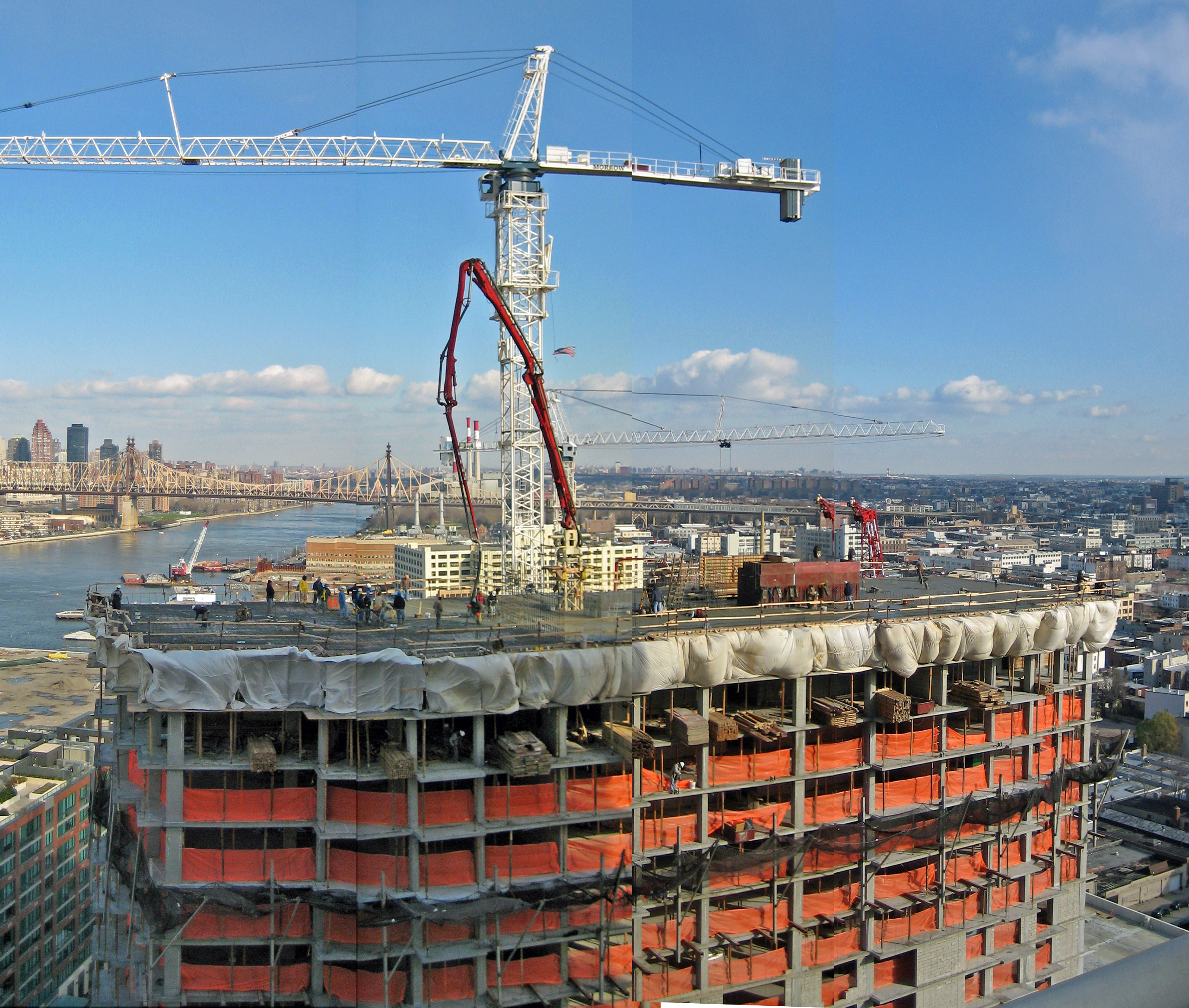 Here you can see the tower for the tower crane